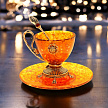 Чашка чайная из янтаря с ложечкой